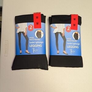 Felina Women's Sueded Lightweight Leggings - Black (2 Pack- 2 Sets)